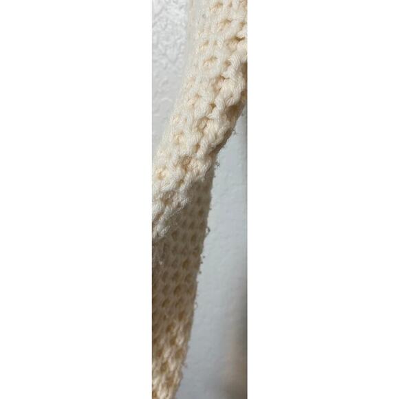 Intermix Womens Cold Shoulder 100% Wool Knit Sweater Cream Neutral Minimalist XS - Picture 9 of 10